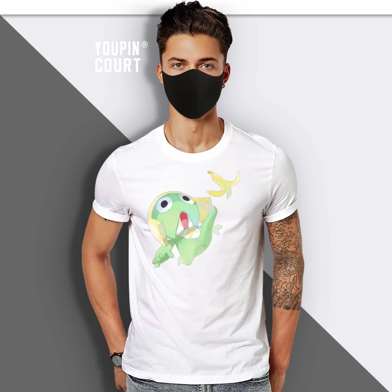 

Keroro Gunso black T Shirt Dororo homme T-Shirt Tees Pure Short Sleeve