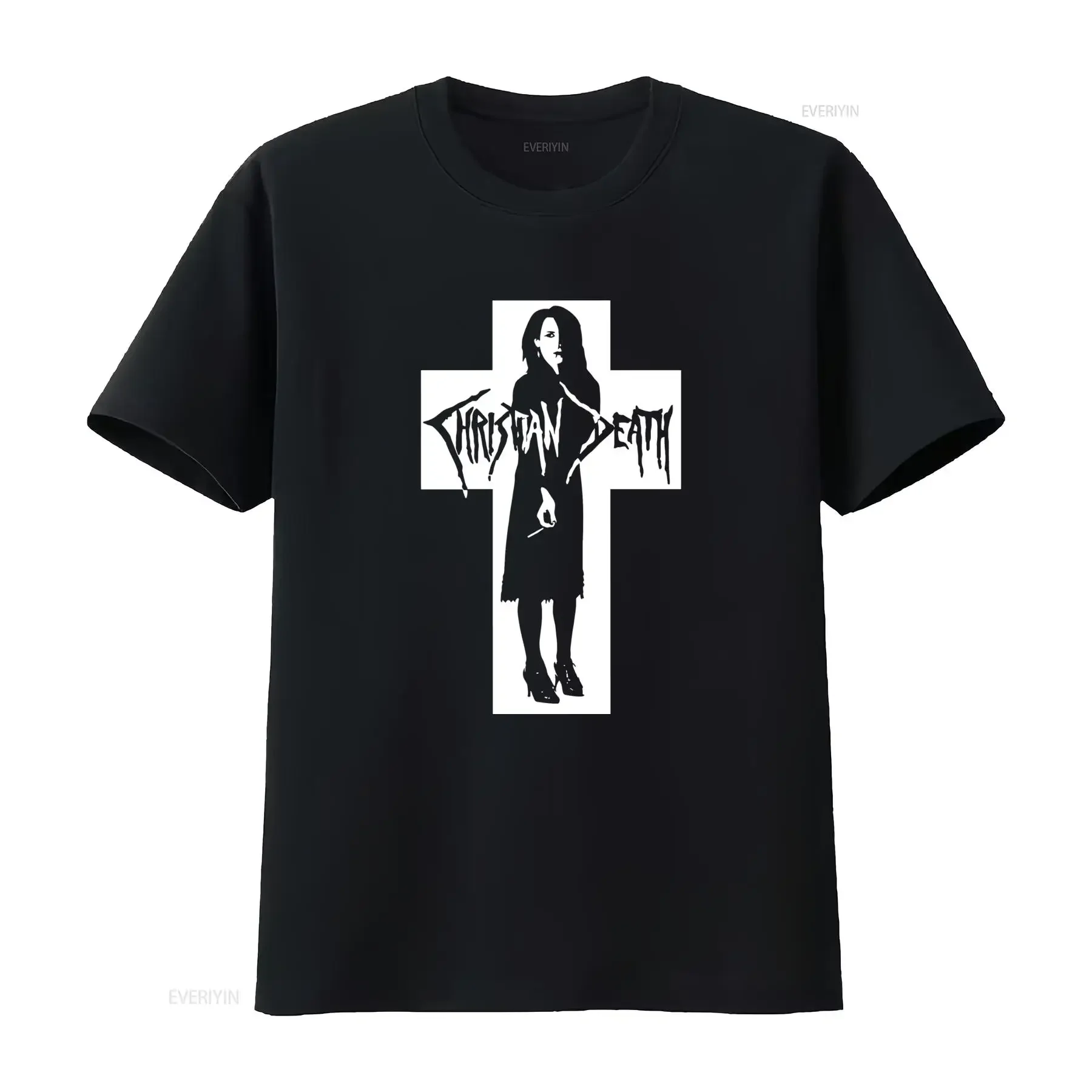 Фото Футболка Rozz Williams Christain Death Cross в готическом панк-стиле, пост-рок, инди, с уникальным принтом группы, для фанатов рока, винтажная, с эффектом потертости №1