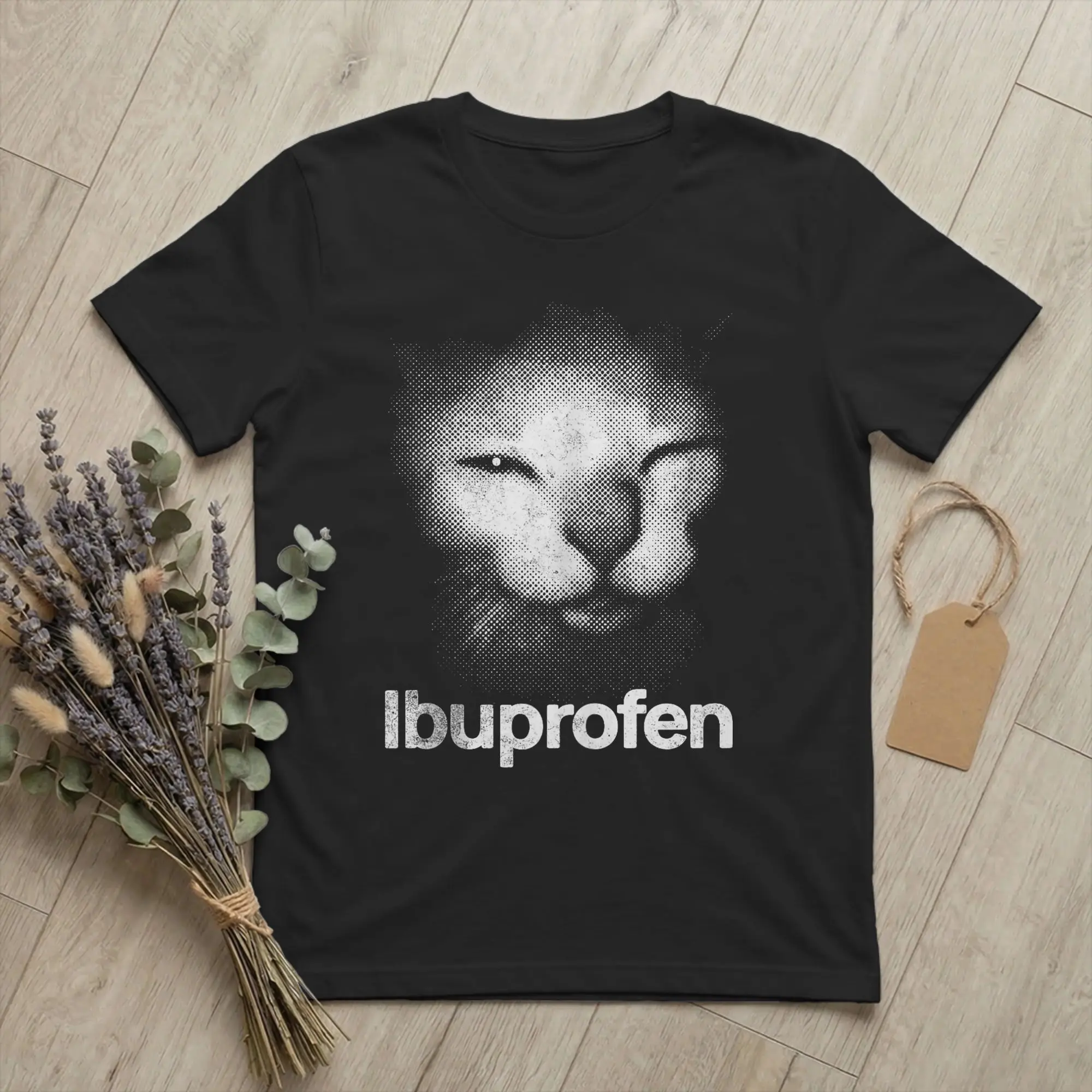 Фото Мужские футболки с изображением котенка и мемом Ibuprofen Cat, забавные винтажные футболки из 100% хлопка, футболки с короткими рукавами и круглым вырезом, футболки 4XL, 5XL, 6XL №1