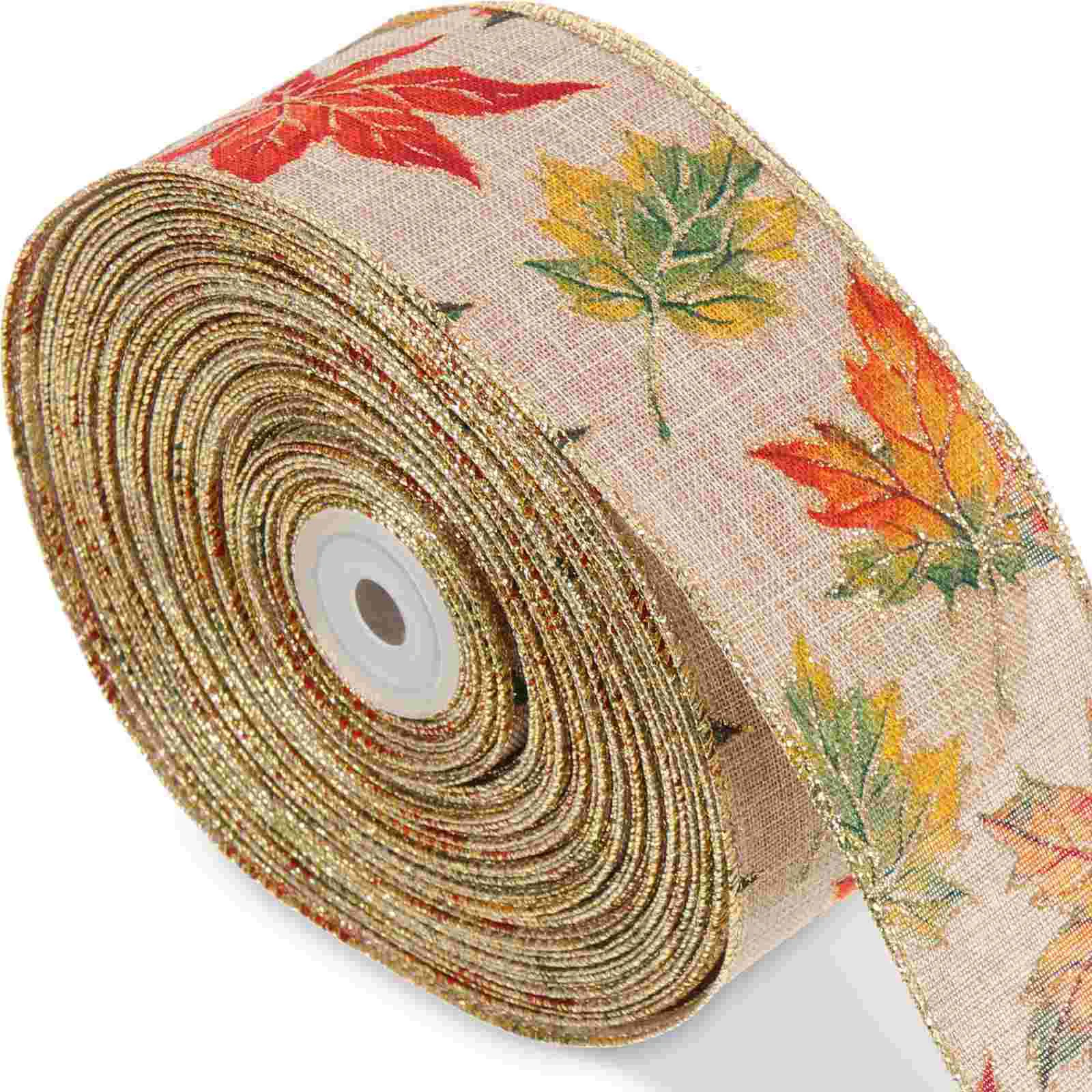 

Ribbon Fall Wired Gift Burlap Present Craft Packing Rolls Wrap Function Multi Cuttable Festival Convenient Polyester Wear