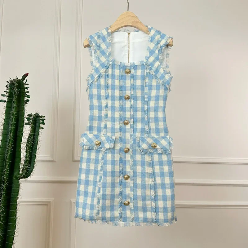 2024 новая мода крупный твидовый тканый французский элегантный тонкий плавный