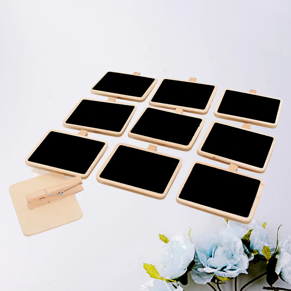 

10PCS Creative Mini Message Board Clips DIY Photo of Small Chalkboard Wood Crafts