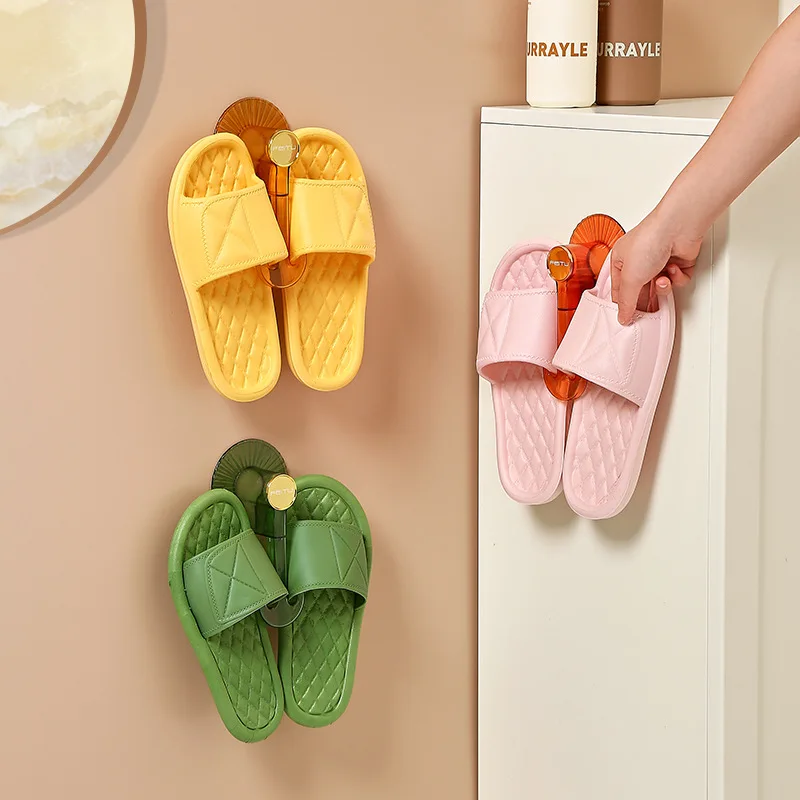 

Bathroom Slippers Storage Rack Slippers Holder Self-adhesive Wall Mounted Multi-purpose Home Door Back Cabinet Organizer Shelf