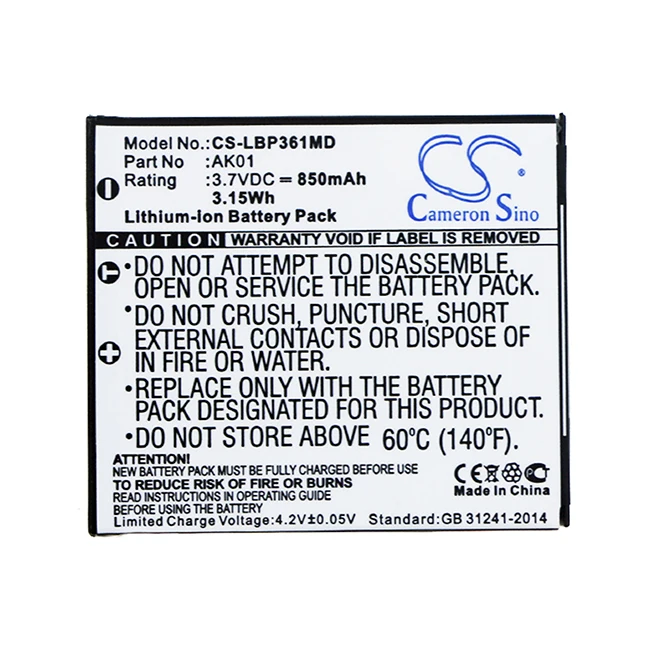 

Cameron Sino 850mAh Battery For Labnet single multichannel pipettes AK01