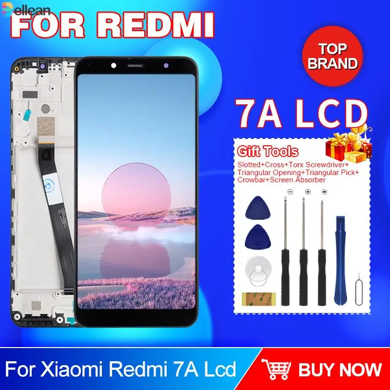 ЖК-дисплей для Xiaomi Redmi 7A, сенсорная панель, стеклянный экран, дигитайзер в сборе, Замена с рамкой