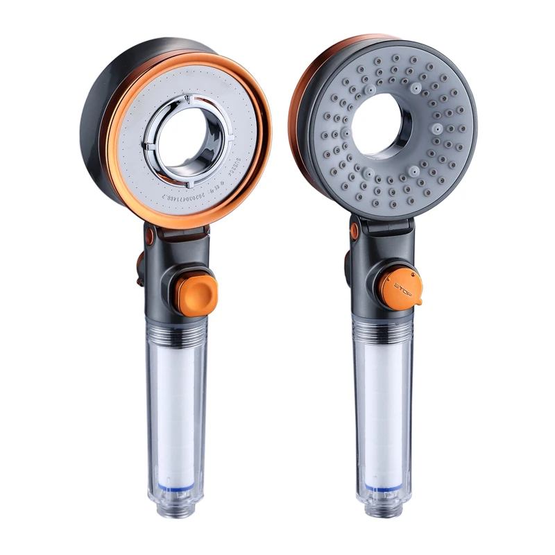 

3 Function Fan Rainfall High Pressure Double Sided Skin Caring Filter Hand Shower Head