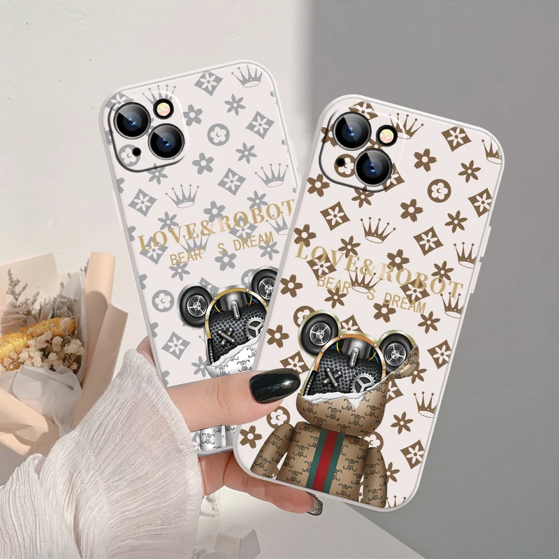 

2022 Cartoon Bear Phone Case Silicone iPhone 13 Mini 12 1113 Pro Max XS XR X 8 7 Plus SE Creative For iPhone 12 11 Soft Cover