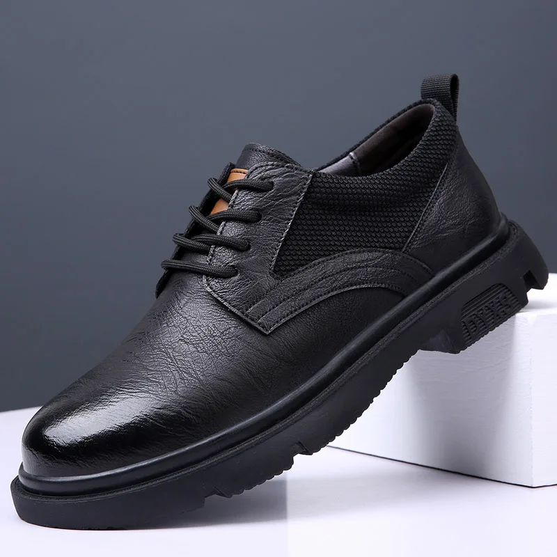 

Brand Italian black Lace Up Oxford shoes for Men High quality Genuine Leather Casual Shoes Men's Outdoor comfortable sneakers