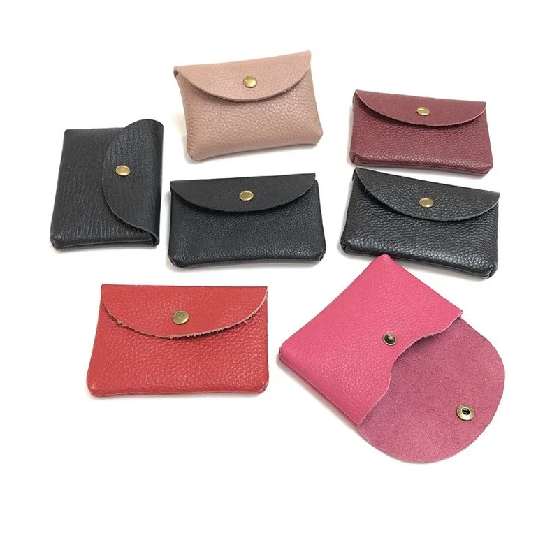 

Real Leather Credit Business Mini Card Wallet Man Women Smart Card Holder Slim Money Case Coin Purse Small Soft Cow Leather Bag
