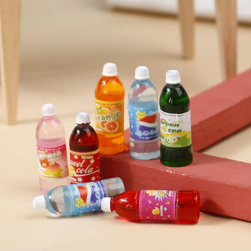 

5Pcs 1:12 Dollhouse Miniature Drink Bottle Fruit Juice Drinks Food Accessories For Doll House Decor Kids Play Toys Gifts