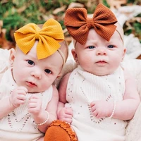 baby headband set vintage color bow nylon turban headband set baby girls newborn twins headwear set bebe bow knot nylon headwrap