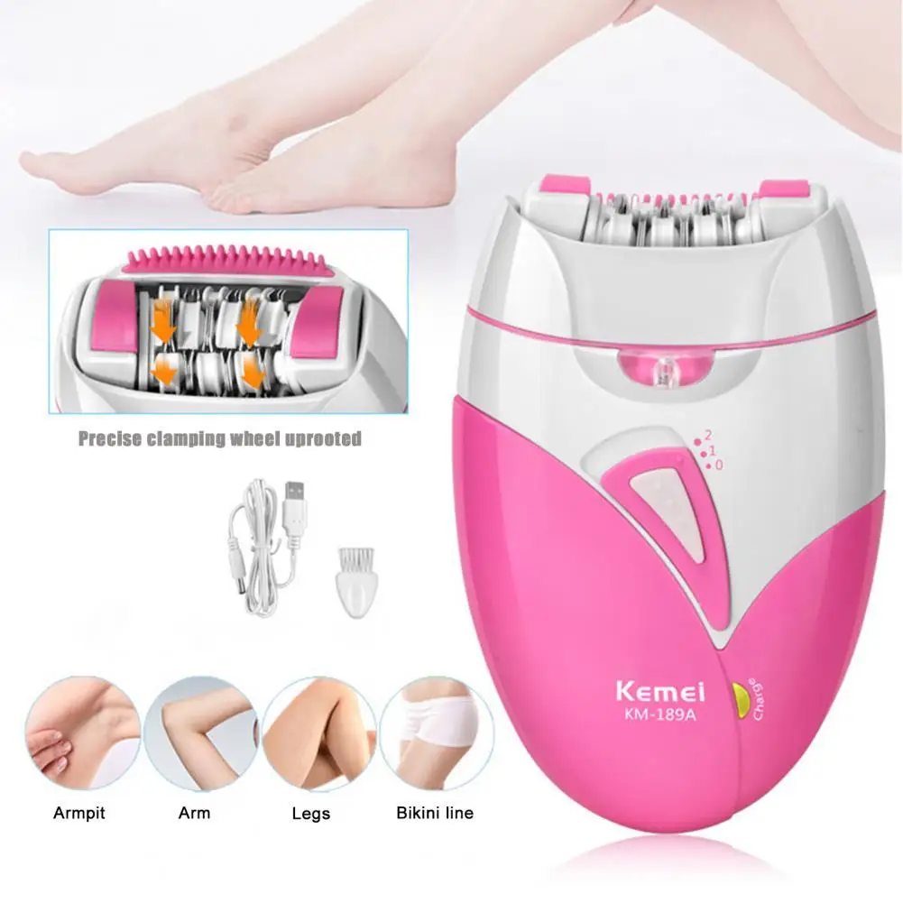 

KM-189A эпилятор для волос, электрический быстровращающийся съемный USB Перезаряжаемый Женский Триммер для волос для женщин