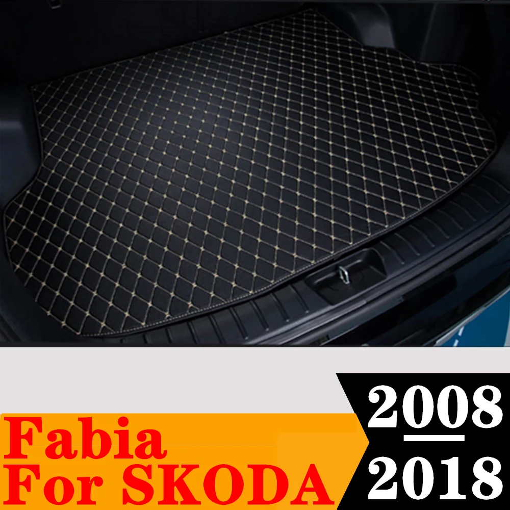 

Sinjayer Car AUTO Trunk Mat ALL Weather Tail Boot Luggage Pad Carpet Flat Side Cargo Liner Cover Fit For Skoda Fabia 2008-2018