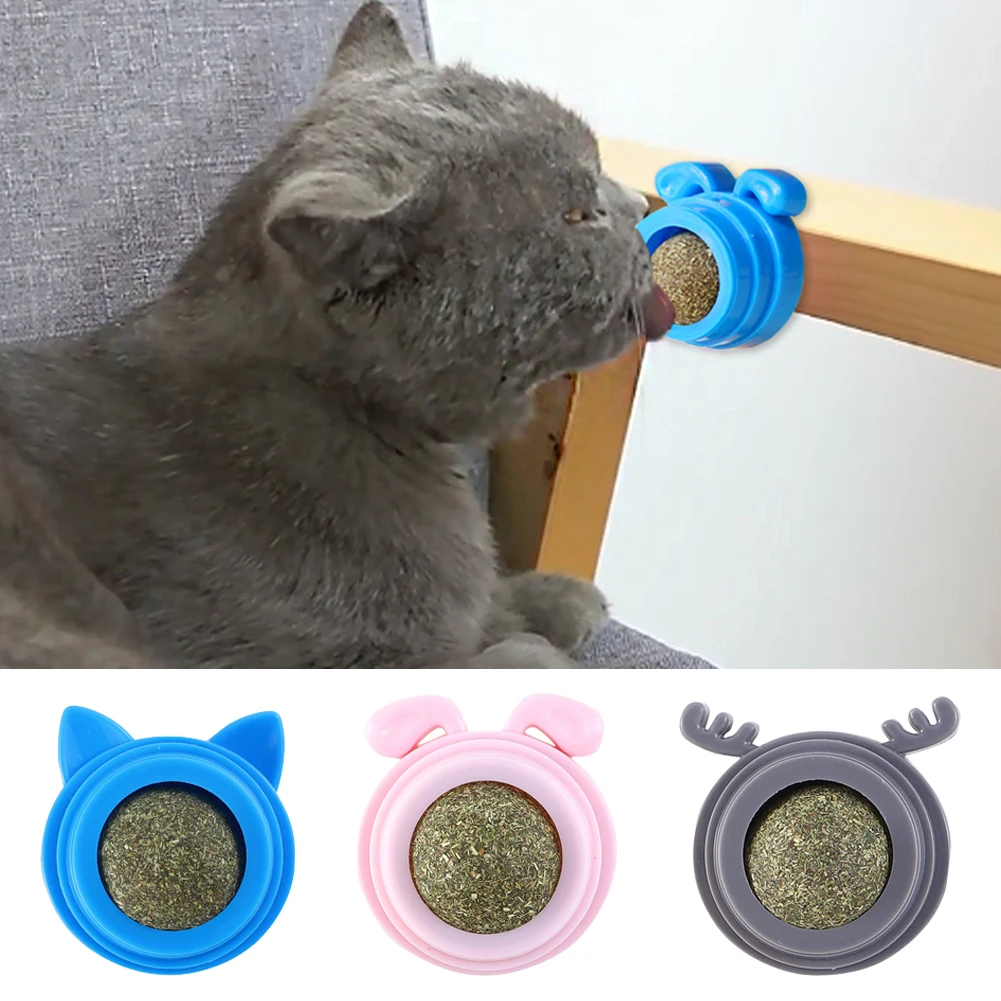 

Natural Catnip Cat Wall Stick-on Ball Toy Treats Healthy Natural Removes Hair Balls to Promote Digestion Cat Grass Snack Pet