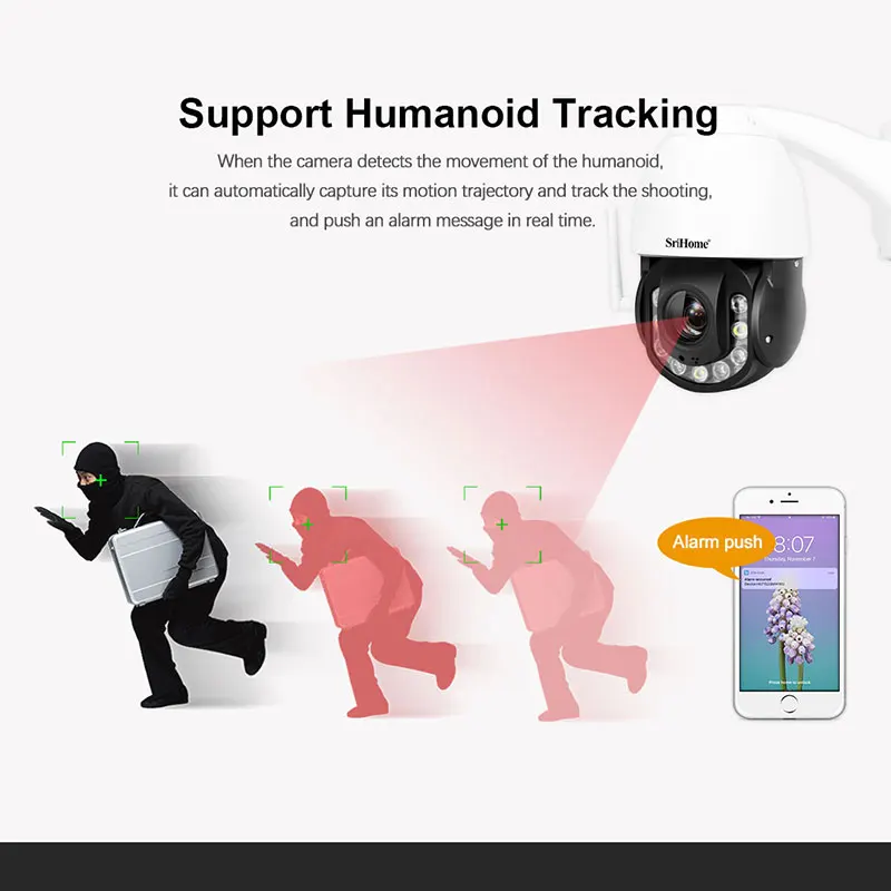 Камера видеонаблюдения Srihome 5 0 МП с оптическим зумом