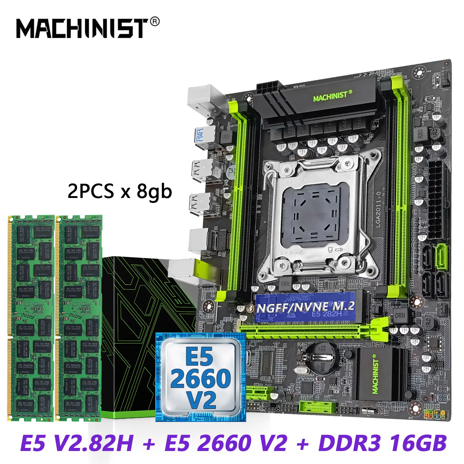    MACHINIST E5 V2.82H X79 LGA 2011 Intel Xeon E5 2660 V2 cup  + DDR3 16  RAM  Combo USB3.0