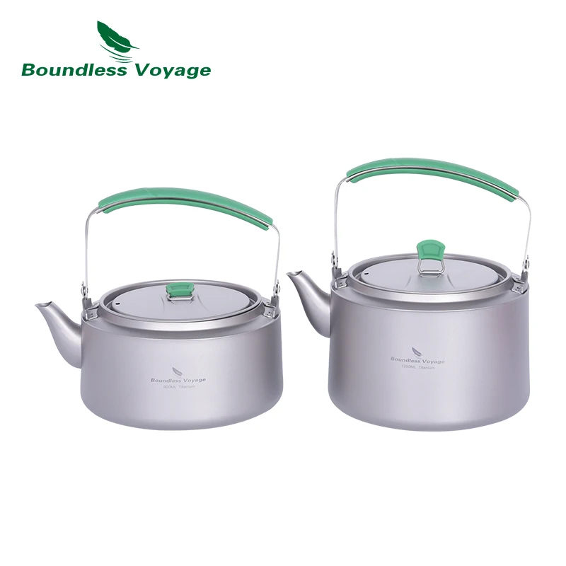 Boundless Voyage 800ml / 1.2L Camping Titanium Kettle Tea Pot with Filter Lightweight Outdoor Home Kitchen Coffee Water Jug