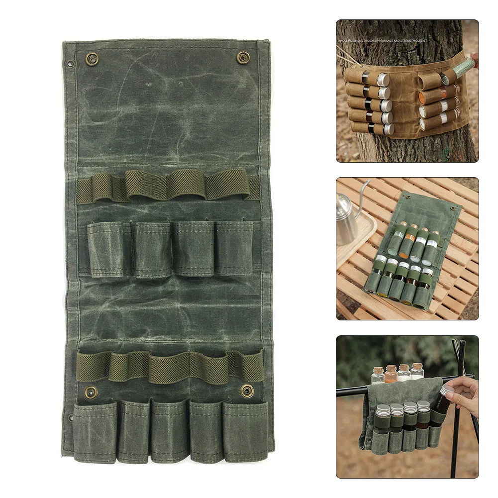 

Outdoor Picnic Portable Seasoning Bottle Storage Bag Foldable Seasoning Bag Outdoor Equipments Camping Equipments Accessories