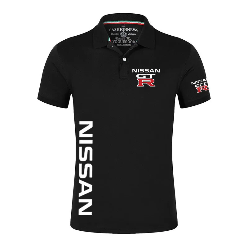 

Новинка 2022, летние мужские поло с принтом Nissan GTR, Повседневные Удобные футболки в стиле Харадзюку с коротким рукавом
