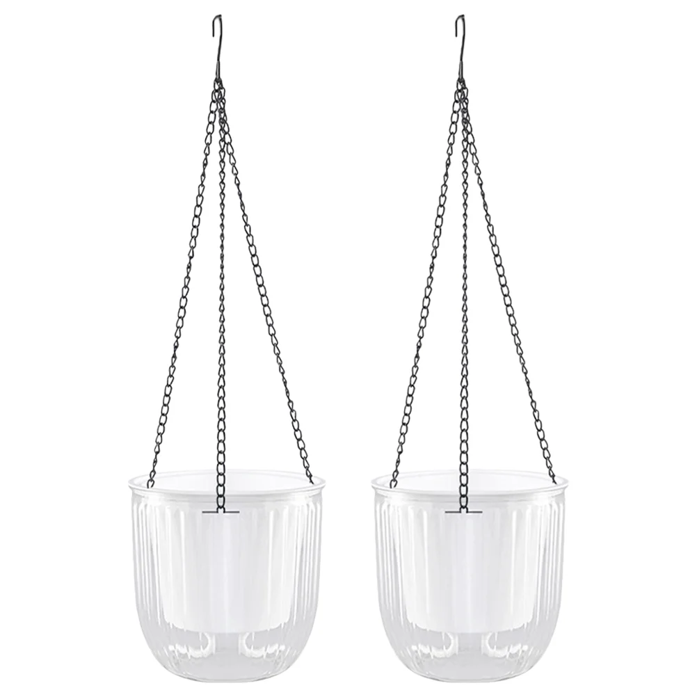 

2 Pcs Flowerpot Small Hanging Planter Hook Pots Planters Outdoor Resin Nursery Planting Containers