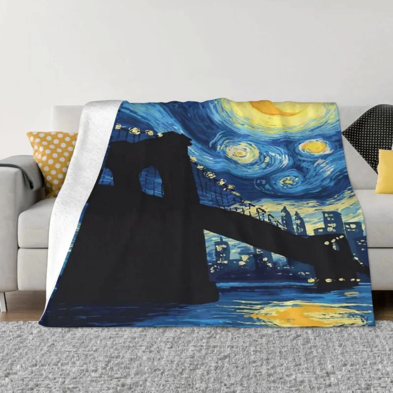 

Van Gogh Oil Painting Art Blankets Coral Fleece Plush Decoration Bedroom Bedding Couch Bedspread