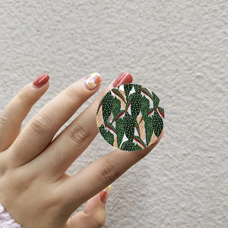 Кольцо-держатель для смартфона с зеленым растением Кленовым листом бананом и