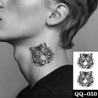 waterproof temporary tattoo sticker black simulation tiger head design fake tattoos flash tatoos arm neck body art for women men