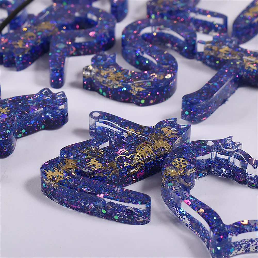 Cat Shaped Letter Pendants Silicone Mold Set Epoxy Resin Irregular Keychain Earring Pendant DIY Crafts Casting Tool Resin Mould