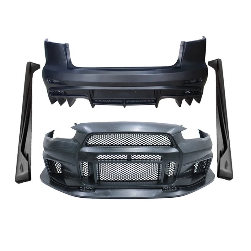 Factory Direct PP Material Car Bodykit For Mitsubishi Lancer 2009-2017 modified Vari Front Rear Bumper Side Skirts Car bumpers