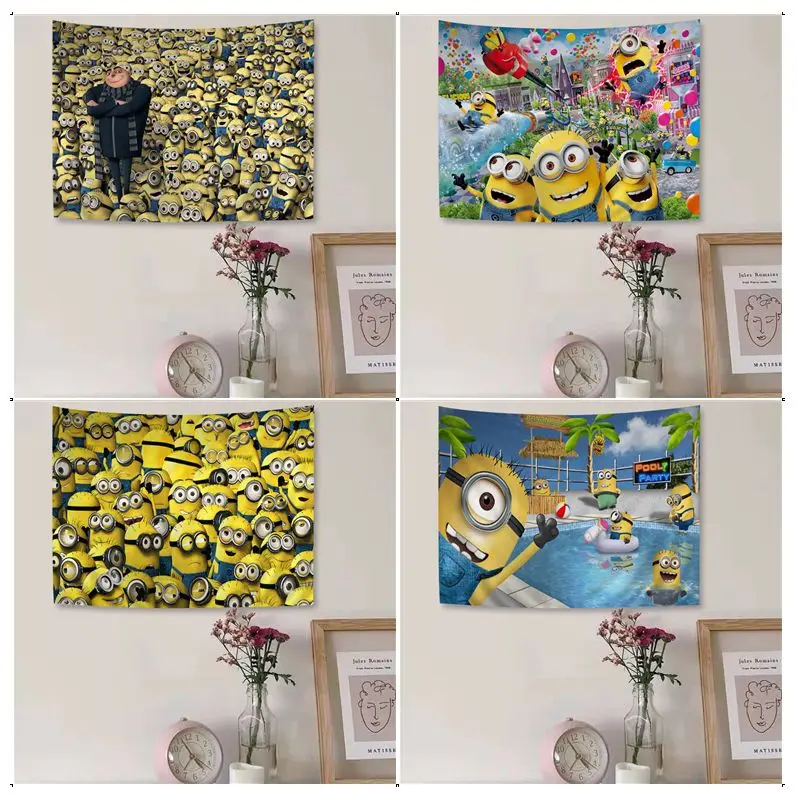

MINISO Cartoon L-Lovely M-Minions Wall Tapestry Bohemian Wall Tapestries Mandala Cheap Hippie Wall Hanging