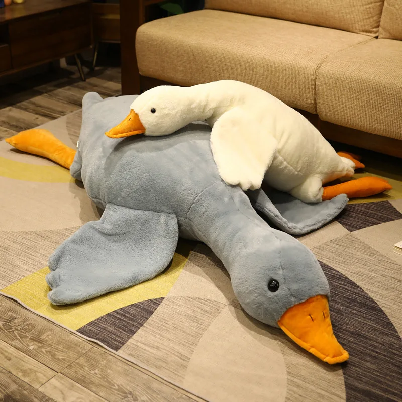 190cm Giant Long Plush White Goose Toy Stuffed Lifelike Big Wings Duck Hug Massage Throw Pillow Boyfriend Cushion For Girl 5