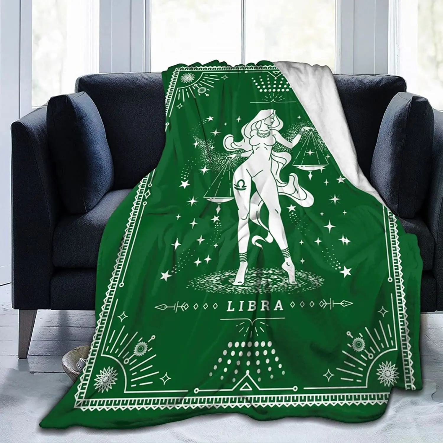 

Theme Flannel Throw Blanket Soft Warm Mystery Horoscope Astrology Zodiac Sign Home Decor Kids Adults Gifts Twelve Constellations