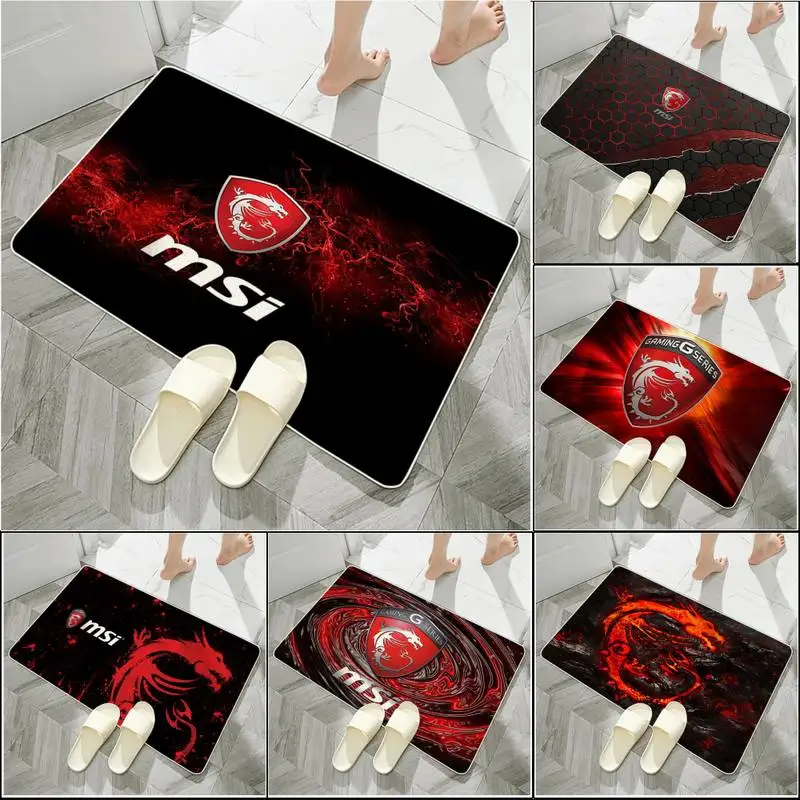 

Msi Logo Kitchen Mat Bedroom Living Room Carpet Entrance Doormat Home Hallway Floor Mat Bathroom Anti-Slip Rug