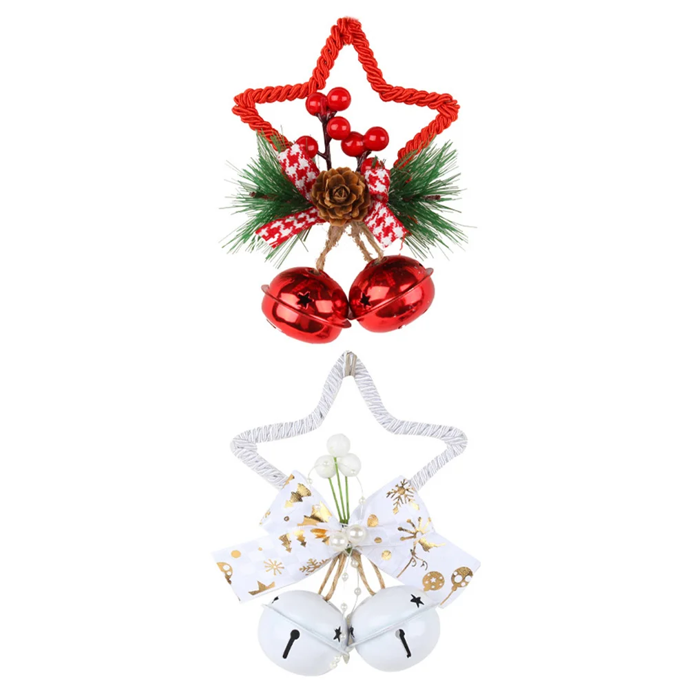 

2pcs Christmas Bell Pendants Christmas Tree Hanging Bells Window Pendants