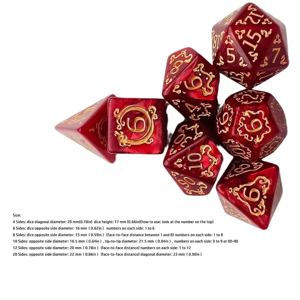 7 шт./компл. набор выдолбленных цифровых кубиков акриловые многогранные игровые