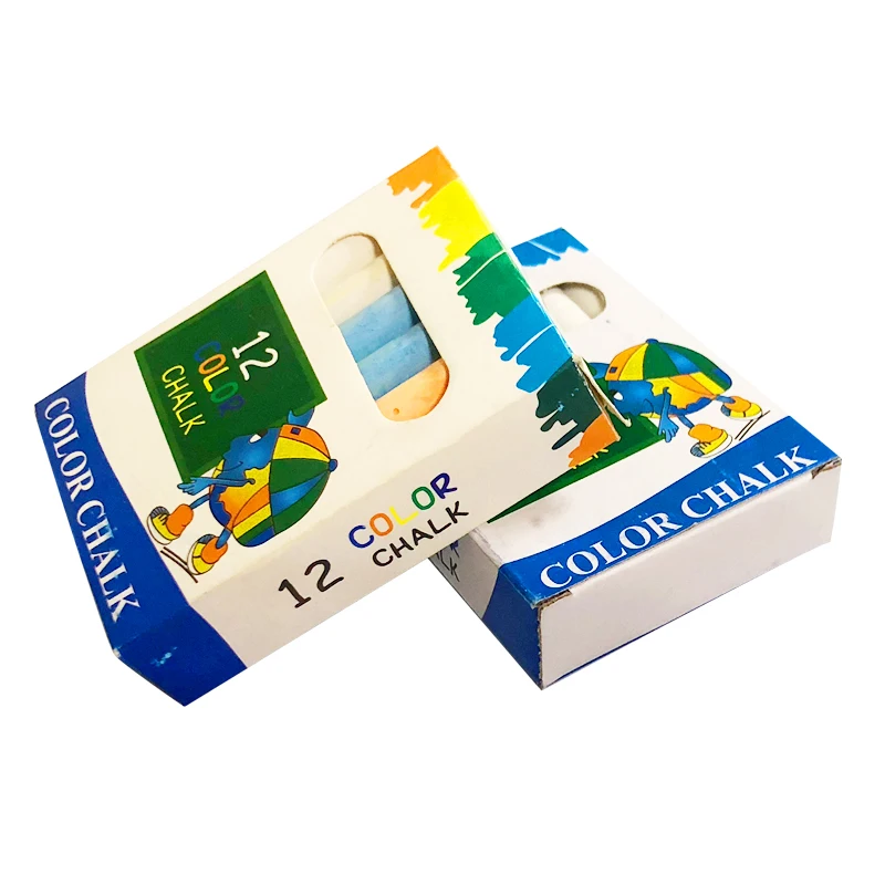 Фото 12 шт., беспыльный мел, цветной/белый, нетоксичный, без пыли, яркая доска, канцелярские принадлежности для детей, учителей, школьные и офисные принадлежности №3