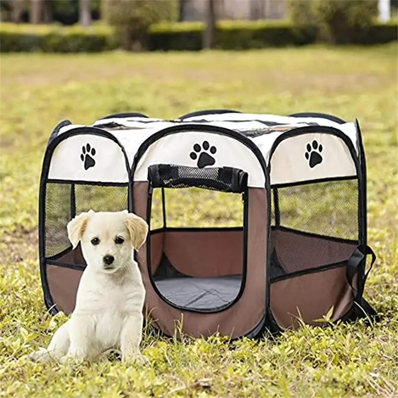 

Foldable Pet Tent Travel Cat Dog Bed Octagonal Pet Fence Oxford Cloth Premium Zipper Breathable Mesh Universal For Dog Cat Nest