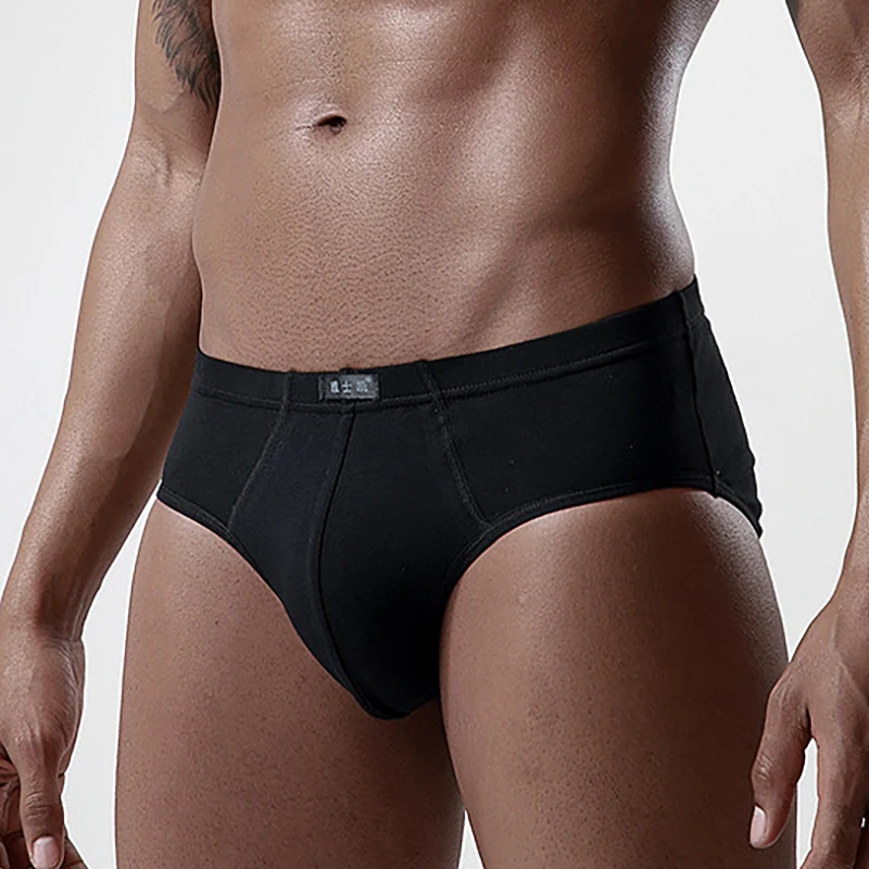 FK 6pcs Organic Cotton Men's Sexy Briefs AAA Antibacterial Man Underwear Boxer Shorts Solid Color Male Underpants Men's Panties