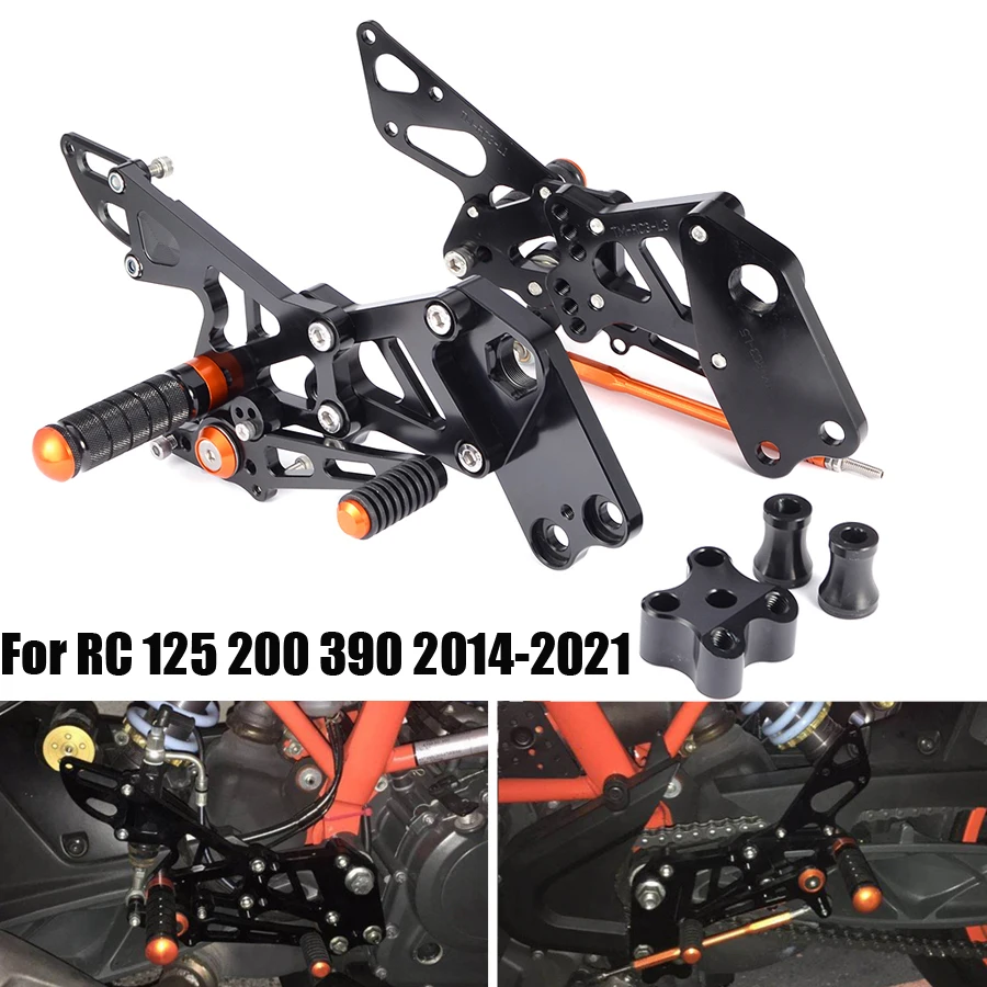 

Регулируемая задняя часть для KTM RC 125 200 390 2014 2015 2016 2017 2018 2019 2020 2021 мотоциклетная подставка для ног, задняя часть RC125 RC200 RC390