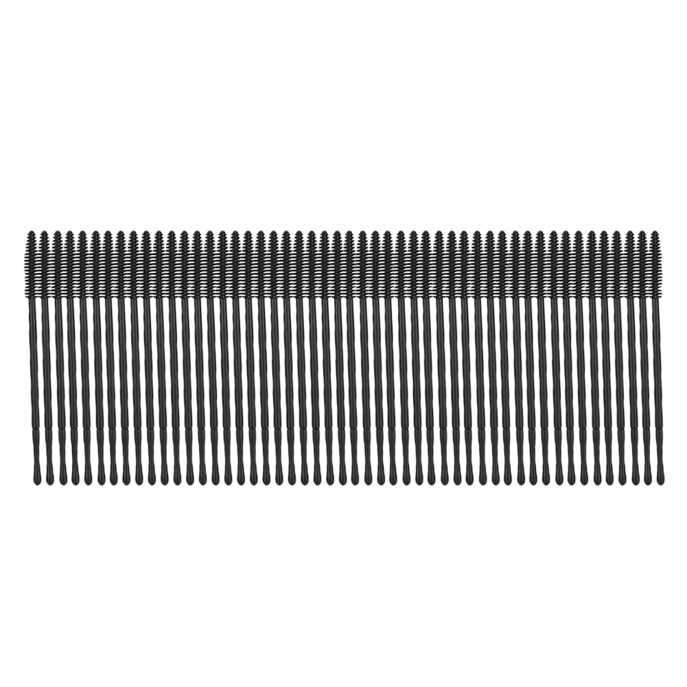 

50pcs Silicone Eyelash Brush Disposable Eyelashes Comb Mascara Applicator Black Tower Type