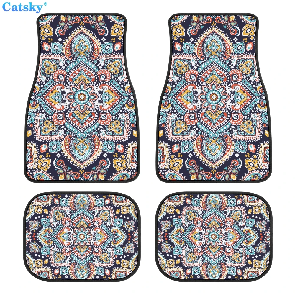 

Напольные коврики для автомобиля в этническом стиле, коврик для автомобиля в стиле хиппи, искусственная кожа, подарок, аксессуары для автом...