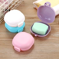 5 colors bathroom soap case dish plate case home shower travel hiking holder container plastic portable soap box with lid new