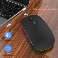 wireless rechargeable luminescence mouse for laptop computer pc slim mini noiseless cordless mouse 2 4g mice for homeoffice