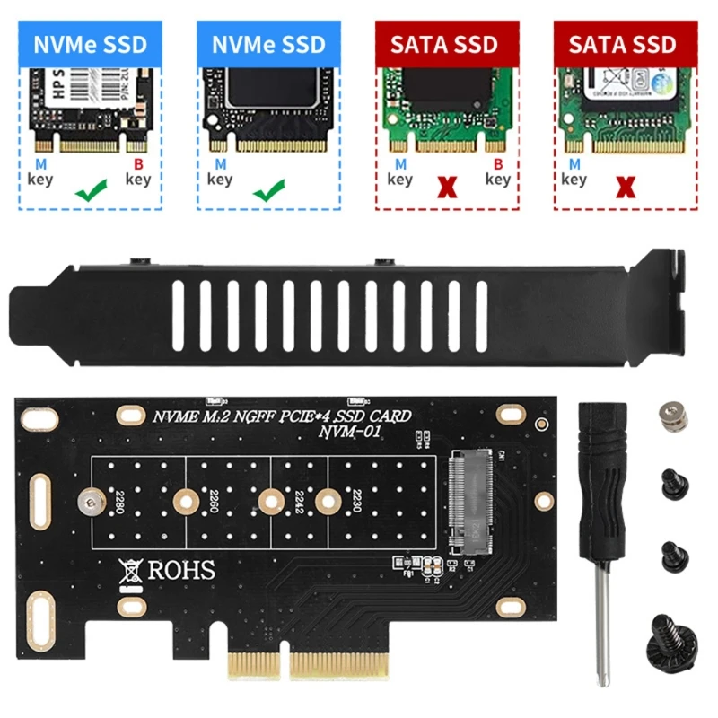 

Плата расширения PCI-E X4 на M.2 NVME SSD с интерфейсом M Key для настольного адаптера