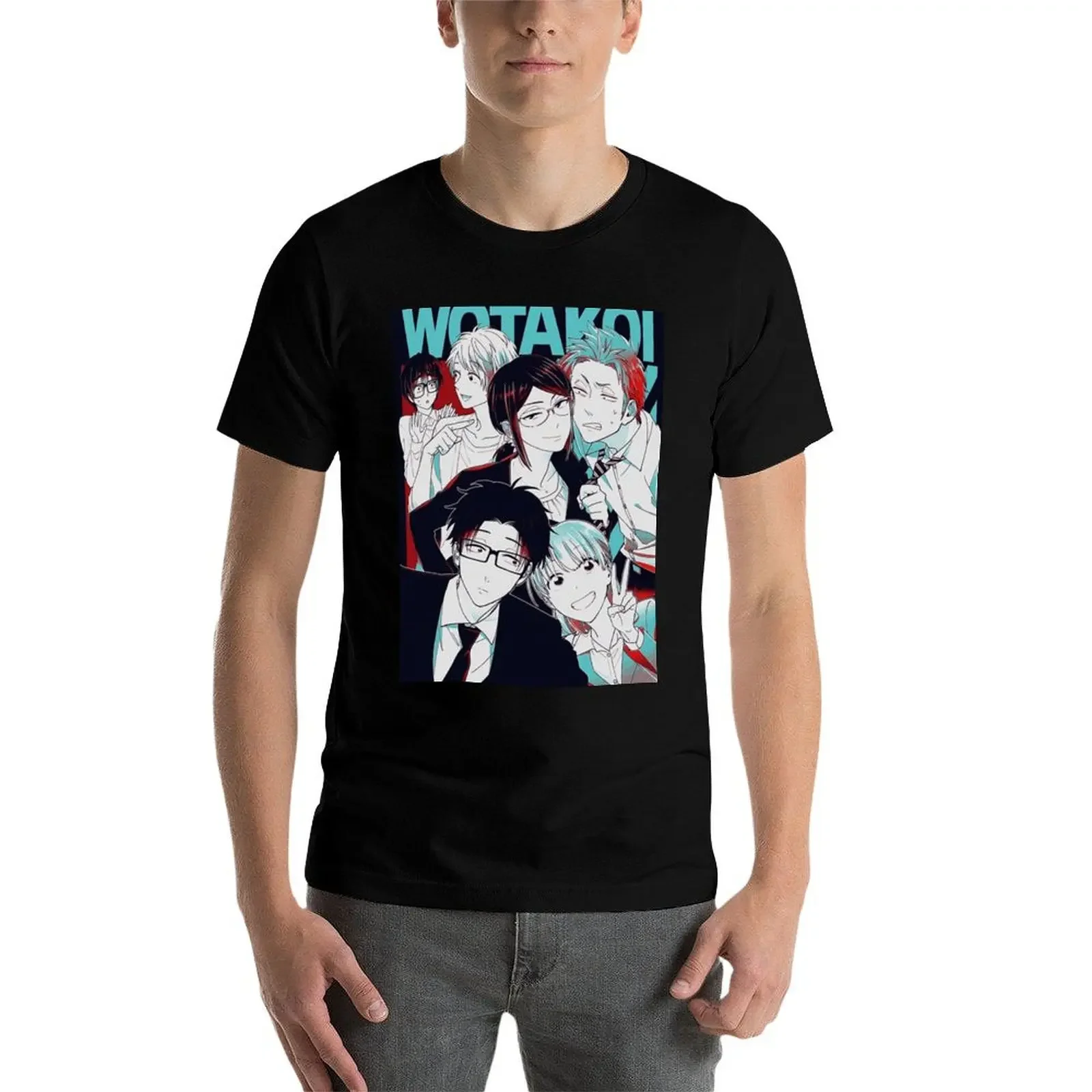 Футболка с аниме Wotakoi мужская футболка рисунком рэпера мужские футболки большого