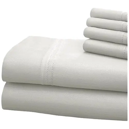 

1000 Thread Count 6 Piece Cotton Blend Sheet Set - White Cal King For Adults