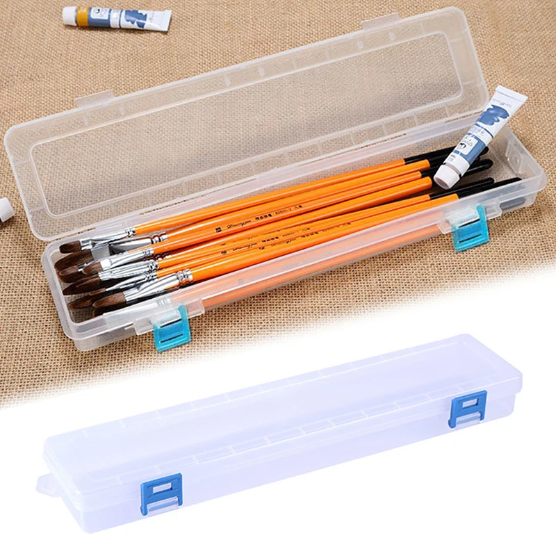 

Brush Painting Pencils Storage Box Watercolor Pen Container Drawing Tools Bin Plastic Organizer Storage Case