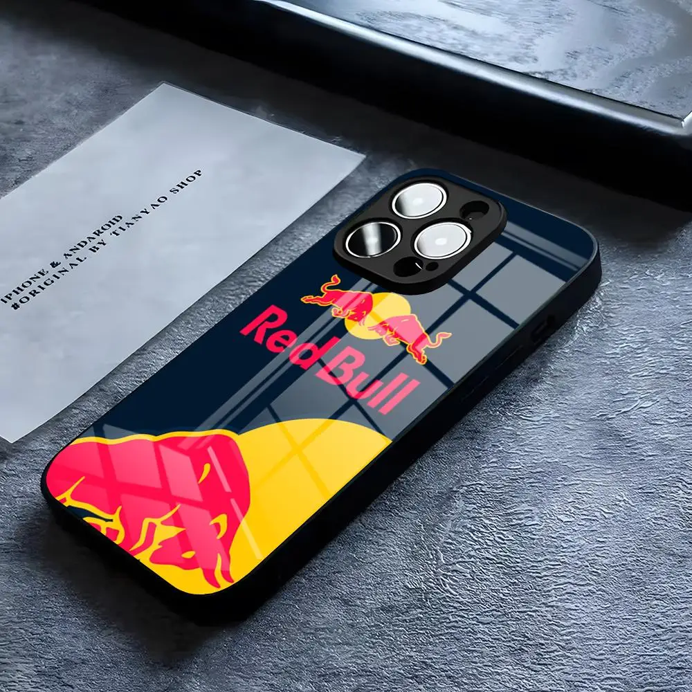 Чехол для телефона Potdemiel-B-Bull Energy Drink RED IPhone 16 15 14 Pro 11 13 12 Mini XS Glass дизайн бухта