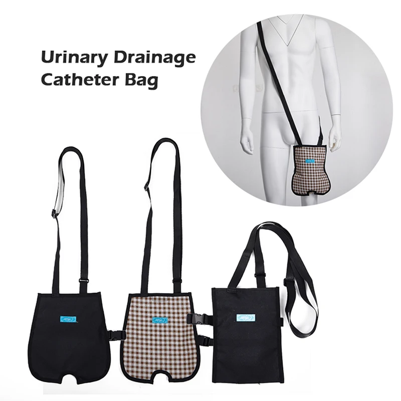 

1000/1500ML Urine Drainage Bag Cover with Shoulder Leg Strap Catheter Abdominal Drain Bag Holder