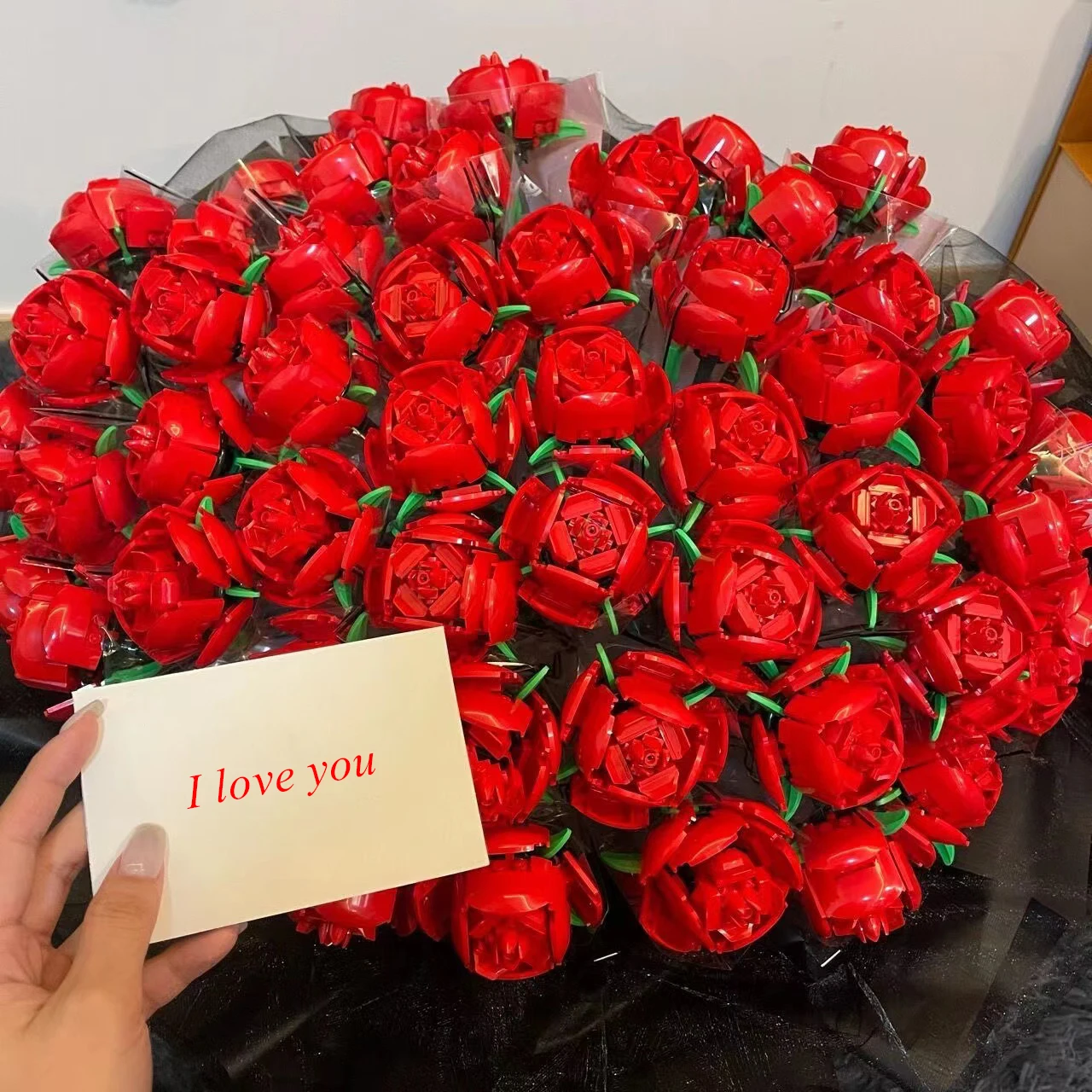 

Rose Flower Bouquet Building Blocks City Romantic Kit Valentine's Teacher's Day Gifts Assembly Bricks Toys for Girls Boys